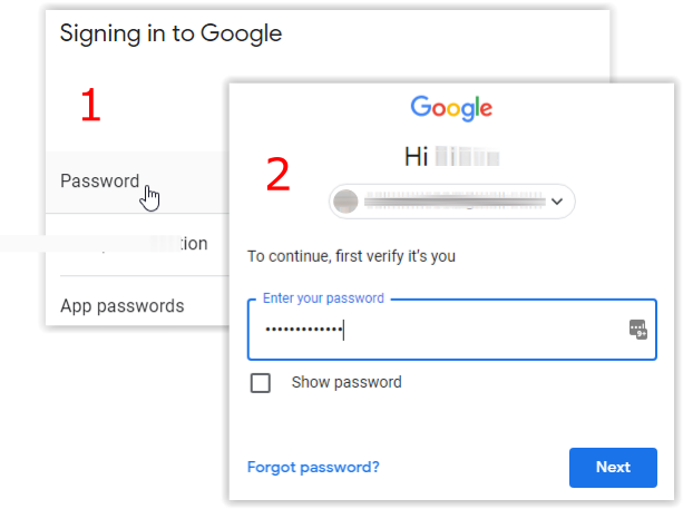 google password for mail not working on mac