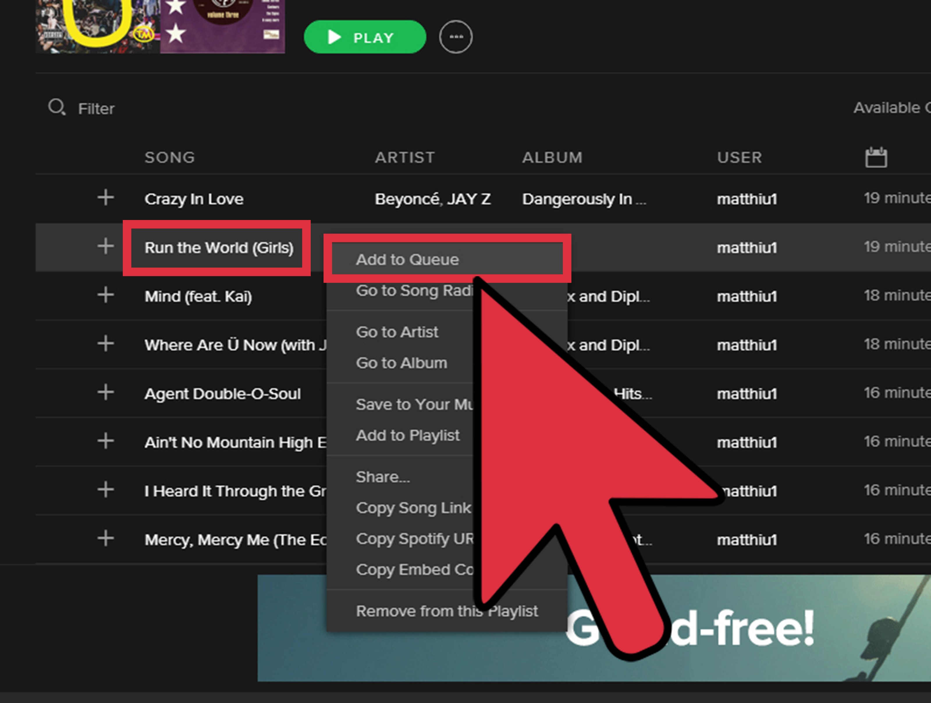 where is my queue list on spotify for mac laptop